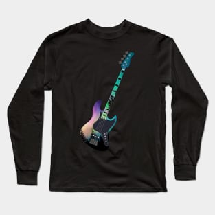 Northern Lights Bass Guitar Long Sleeve T-Shirt